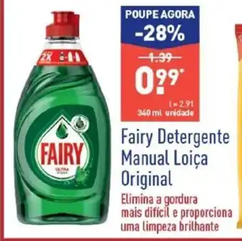 ALDI Fairy Detergente Manual Loiça Original 340ml promoção