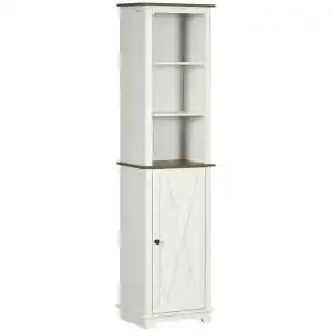 Brico Depôt Armario de baño melamina de madera blanco, marrón 39.5x30x160 cm promoção