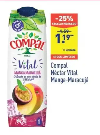 ALDI Compal Néctar Vital Mang-Maracujá 1L promoção