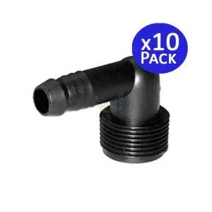 10 x codo estriado a presión 16mm x 3/4 macho. utilizado en tubería rain