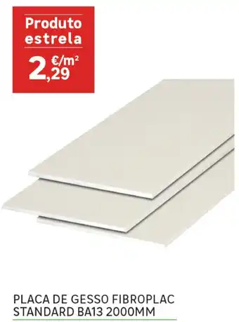 Placa de Gesso Fibroplac Standard BA13 2000mm