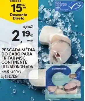 Continente Pescada Média do Cabo para Fritar MSC Continente 400g promoção
