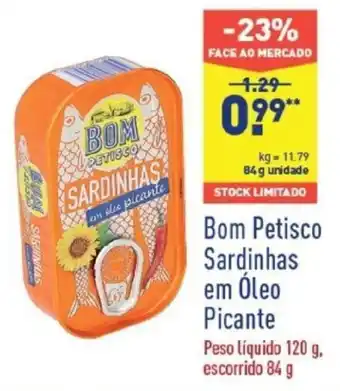 ALDI Bom Petisco Sardinhas em Óleo Picante 120g promoção