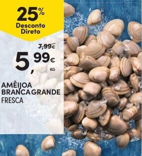 Continente Amêijoa Branca Grande Fresca promoção