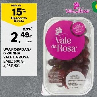 Continente Uva Rosada S/ Grainha Vale da Rosa 500g promoção