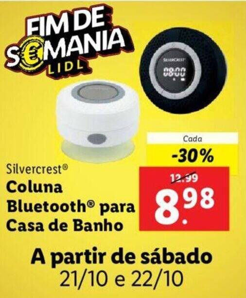 Promoção Silvercrest Coluna Bluetooth para Casa de Banho em Lidl