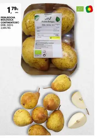 Continente Pera Rocha Biológica Continente 500g promoção