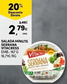 Continente Salada Minute Serrana Vitacress 167g promoção