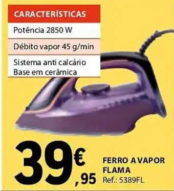 E.Leclerc FERRO A VAPOR FLAMA promoção