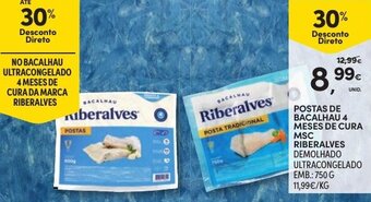 Continente Postas de Bacalhau 4 Meses de Cura MSC Riberalves 750g promoção