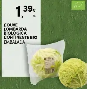 Continente Couve Lombarda Biológica Continente Bio Embalada promoção
