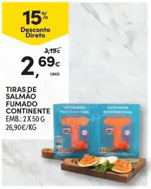 Continente Tiras de Salmão Fumado Continente 2 x 50g promoção