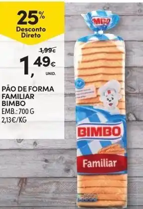 Continente PPão de Forma Familiar Bimbo 700g promoção