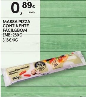 Continente Massa Pizza Continente Fácil & Bom 280g promoção