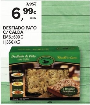 Continente Desfiado Pato C/Calda 600g promoção