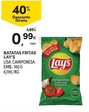 Continente Batatas Fritas Lay's 160g promoção