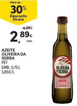 Continente Azeite Oliveira da Serra Pet 0,75L promoção