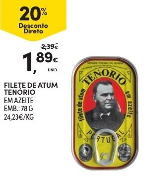 Continente Filete de Atum Tenório 78g promoção