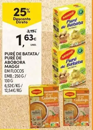 Continente Puré de Batata/ Puré de Abóbora Maggi 250g/130g promoção