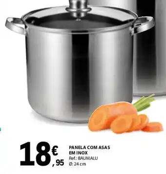 E.Leclerc PANELA COM ASAS EM INOX 24cm promoção