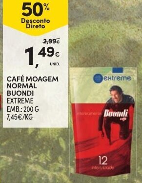Café Moagem Normal Buondi 200g