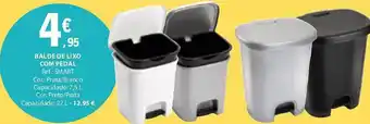 BALDE DE LIXO COM PEDAL Ref.: SMART Cor: Prata/Branco Capacidade: 7,5 L