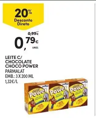 Leite C/ Chocolate Choco Power Parmalat 3 x 200ml