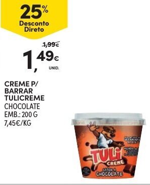 Continente Creme P/ Barrar Tulicreme 200g promoção