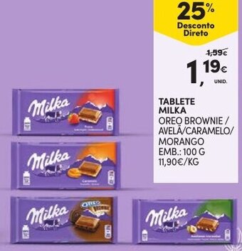 Continente Tablete Milka 100g promoção