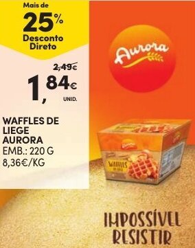 Continente Waffles de Liege Aurora 220g promoção