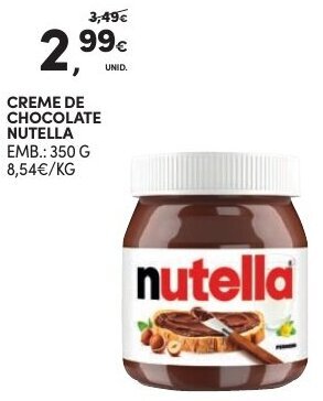 Continente Creme de Chocolate Nutella 350g promoção