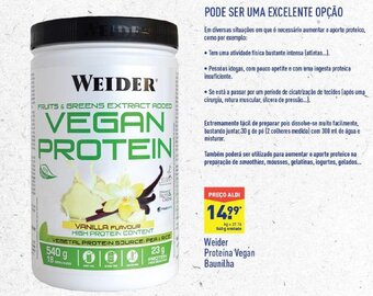 ALDI Weider Proteína Vegan Baunilha 540g promoção