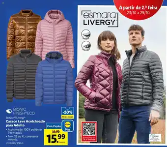 Lidl Esmara/ Livergy Casaco Leve Acolchoado para Adulto promoção