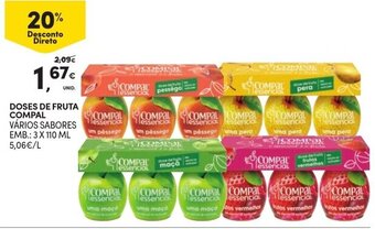 Continente Doses de Fruta Compal 3 x 110ml promoção