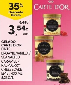 Continente Gelado Carte D'Or 430ml promoção