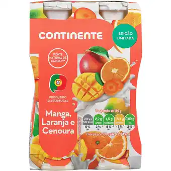 Continente Iogurte líquido manga, laranja e cenoura promoção