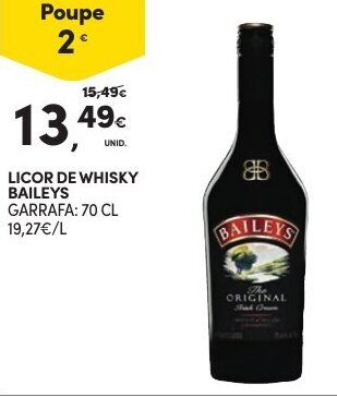 Continente Licor de Whisky Baileys 70cl promoção