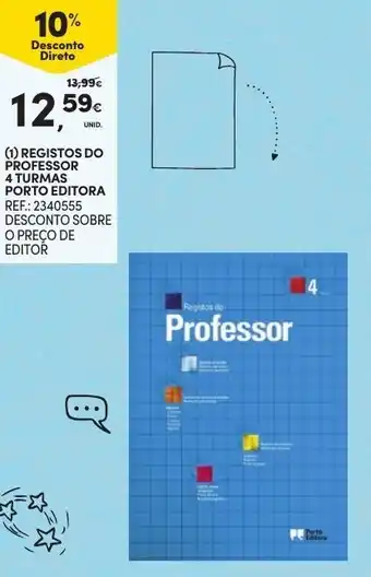 Continente Registos do Professor 4 Turmas Porto Editora promoção