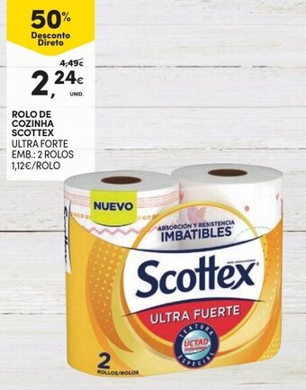 Continente Rolo de Cozinha Scottex 2 Rolos promoção