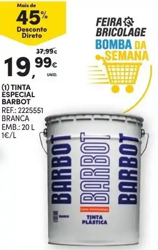 Continente Tinta Especial Barbot 20L promoção