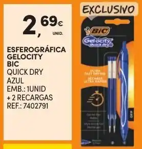 Esferográfica Gelocity BIC 1 Unid