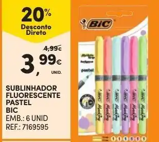 Continente Sublinhador Fluorescente Pastel BIC 6 Unid promoção