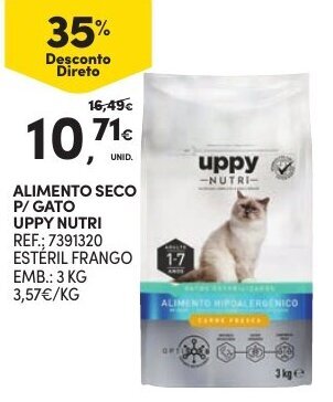 Continente Alimento Seco P/Gato Uppy Nutri 3kg promoção