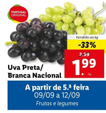 Lidl Uva Preta/ Branca Nacional promoção