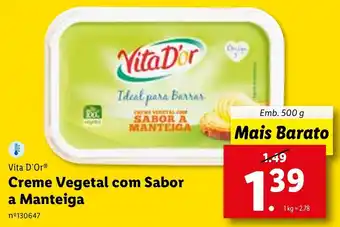 Lidl Creme Vegetal com Sabor a Manteiga 500g promoção