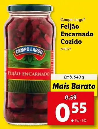 Lidl Feijão Encarnado Cozido 540g promoção