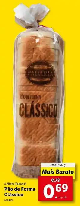 Lidl Pão de Forma Clássico 600g promoção
