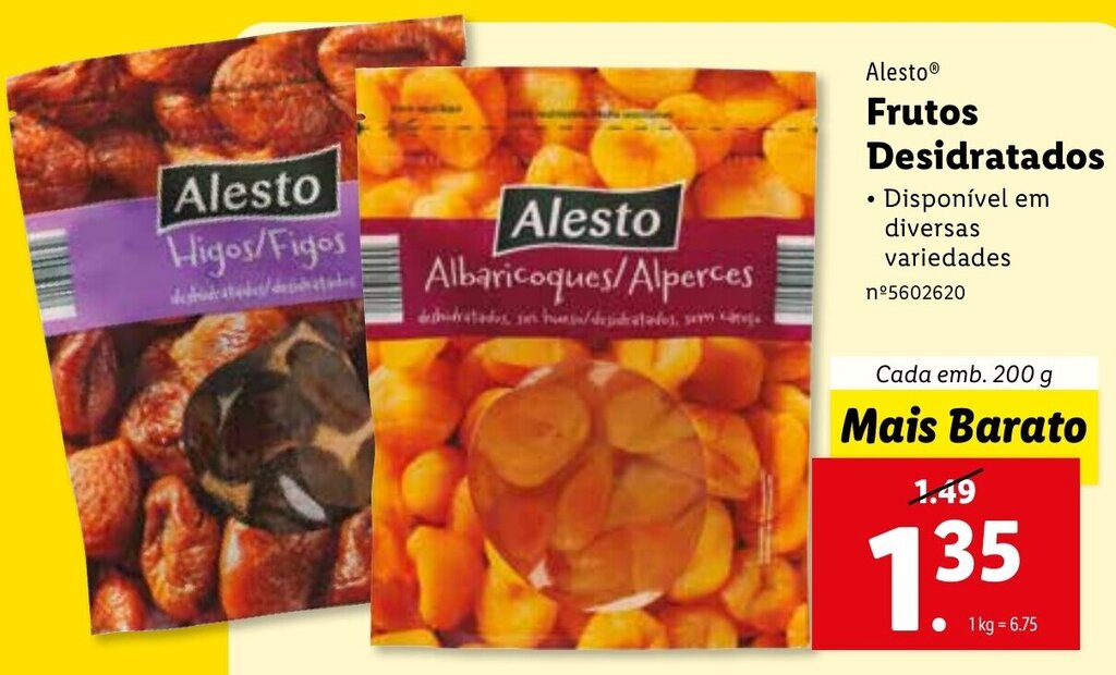 Promoção Alesto Frutos Desidratados 200g em Lidl