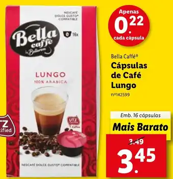 Lidl Bella Caffé Cápsulas de Café Lungo 15 Cápsulas promoção