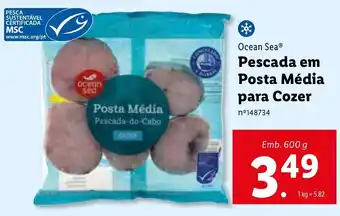 Lidl Ocean Sea Pescada em Posta Média para Cozer 600g promoção